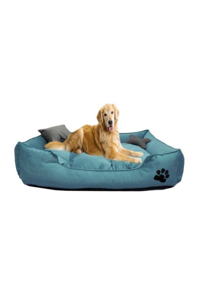 Ultrasoft Büyük Irk Köpek Yatağı Yıkanabilir Yüksek Kaliteli Kumaş Pati Işlemeli