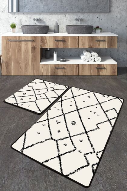 Dalmata 60X100 50X60 Non-Slip Base 2-Piece Bathroom Mat Set