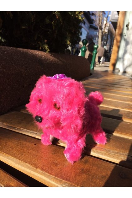 Havlayan, Yürüyen Pilli Oyuncak Peluş Köpek(KOYU PEMBE)