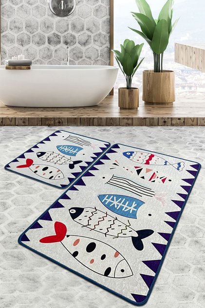 Le Poisson Banyo Halısı 2'li Set