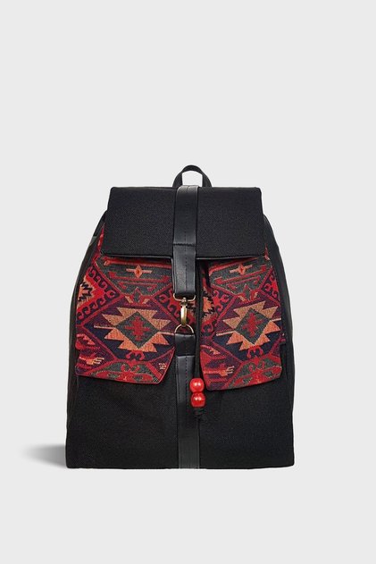 Women's Black Large Backpack with Pockets