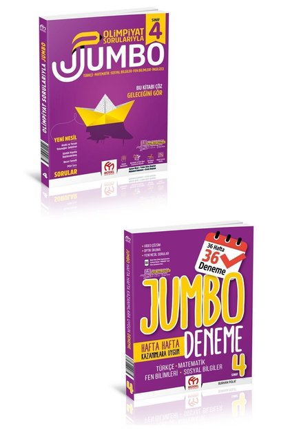 4.Sınıf Olimpiyat Sorularıyla Jumbo Soru Bankası + Jumbo Tüm Dersler Deneme (36 Hafta)