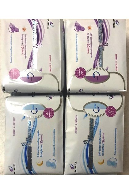 Tienz Tiens Hygienic Women's Pad Set 2 Pieces Day 10 Pieces 2 Pack Night 8 Pieces