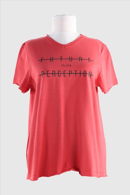 2093_printed V-neck Short Sleeve T-shirt