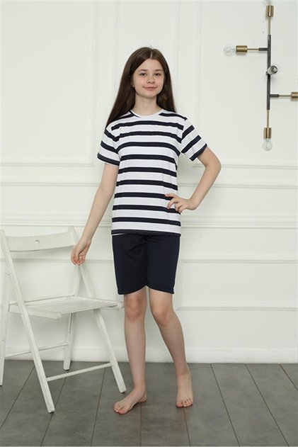 Girl's Combed Cotton Shorts Pajama Set 20406