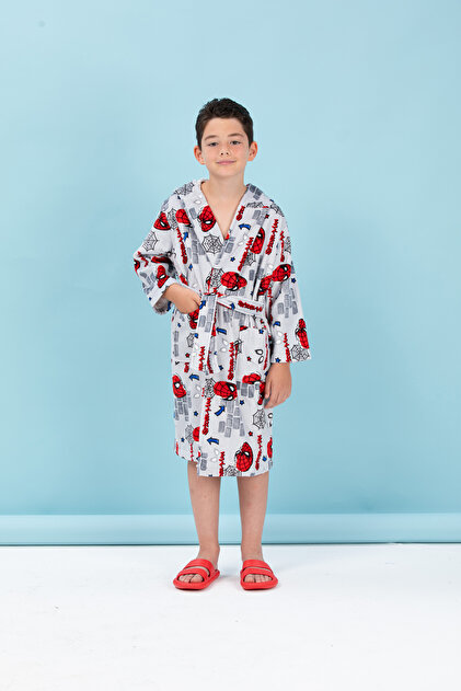 Spiderman Wall Disney Licensed Hooded Children's Bathrobe Age 9/10