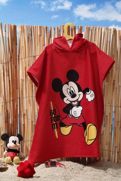 Mickey Mouse Go Disney Lisanslı Kadife Çocuk Panço 4/9 Yaş