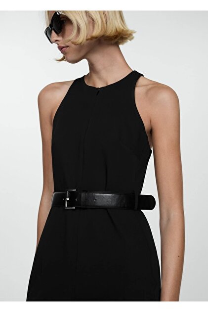 Jumpsuit with Belt Zipper