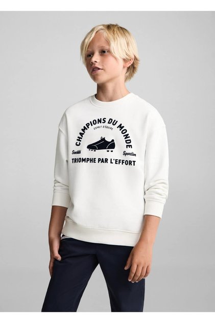 Desenli pamuklu sweatshirt