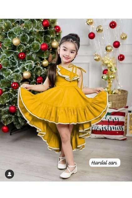 Girl's Shoulder RuFFle Detailed Dress