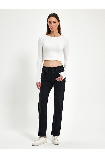 Pantaloni drepti Lerana Mid Rise