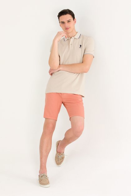 Men's Stone Basic Polo Neck T-Shirt 50264906 -Vr049