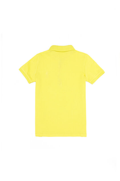 U.S. Polo Assn. Kız Çocuk Neon Sarı Polo Yaka Basic Tişört
