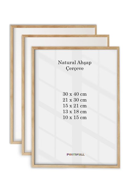 Masif Ahşap Çerçeve 3 Adet Set, Poster ve Fotoğraf Çerçevesi, Salon Ahşap Tablo, Bebek Odası Çerçeve
