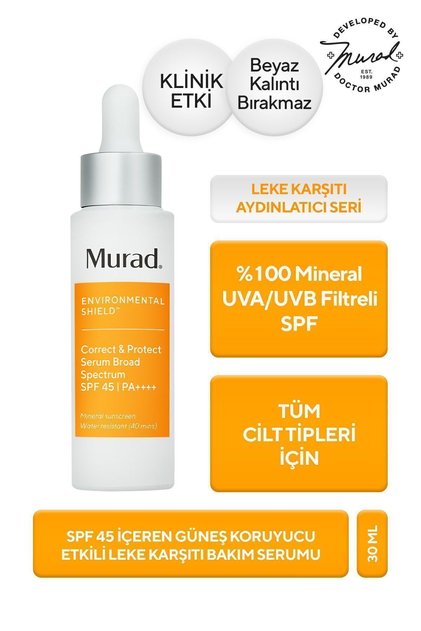 Environmental Shield SPF 45 PA++++ Mineral Filtreli Leke Karşıtı Güneş Koruyucu Serum 30 ml