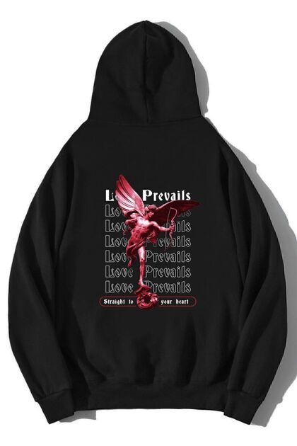 Oversize Love Prevails Aşk Galip Gelir Hoodie