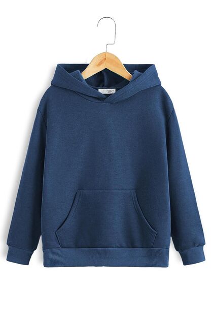 Unisex Çocuk Basic Hoodie Petrol
