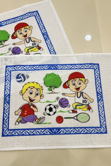 2 Pieces 35X45 Washable Primary School and Preschool Nutrition Cover/Bezi_1037-A