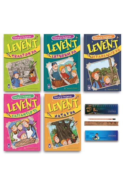 Levent Türkiyeyi Geziyorum Set 5 Kitap - Trabzon - Erzurum - Diyarbakır - Gaziantep - Hatay