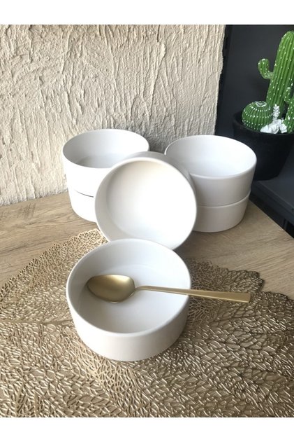 Matte White Stackable Soup Bowl 14 Cm 6 Pieces