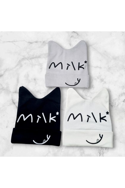 bere Milk yazılı 3lü takım pamuklu penye