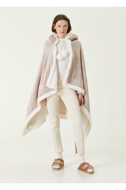 Es Parla Karmen Battaniye Bej Oversize