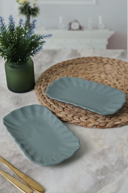 Yeşil Sirius Kayık Tabak 23 cm 2 Adet 326