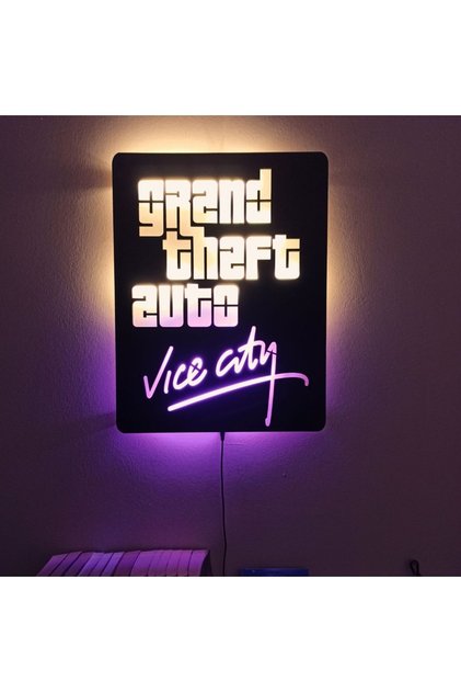 GTA Vice City Led Işıklı Tablo