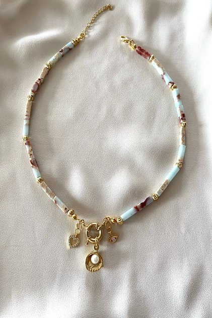 Varicide Natural Stone Charm Necklace
