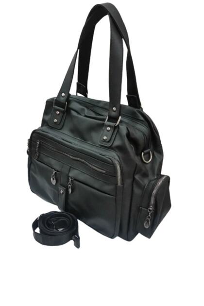 Women's Shoulder Bag Black Washed Leather