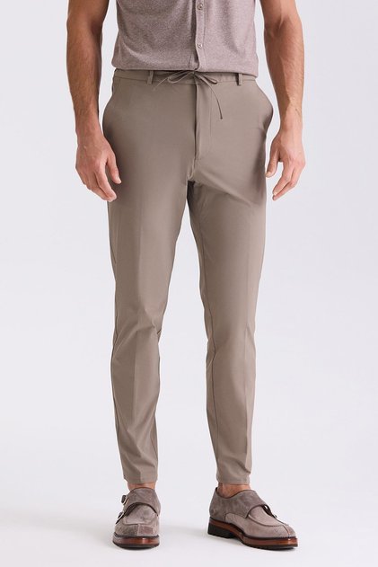 Mink Comfort Fit Jogger Pants with Elastic Waist