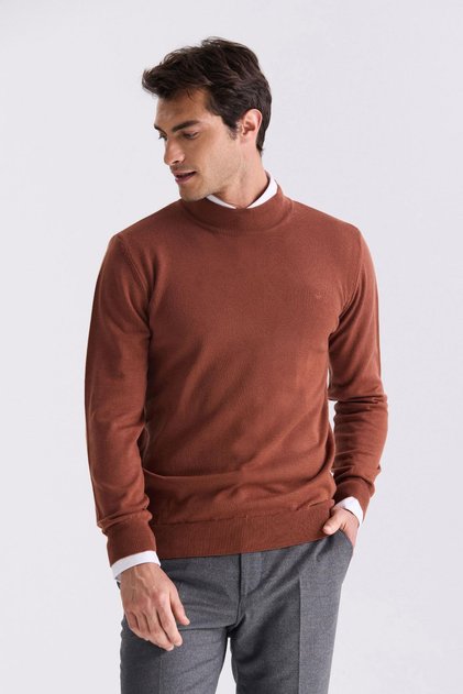 Cinnamon Slim Fit Half Fisherman Knitwear Sweater