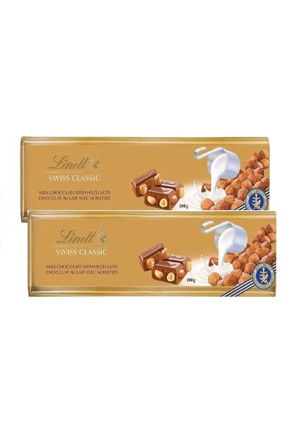 Lindt GOLD MILK HAZELNUT 300GR - SÜTLÜ FINDIKLI ÇİKOLATA X 2 ADET
