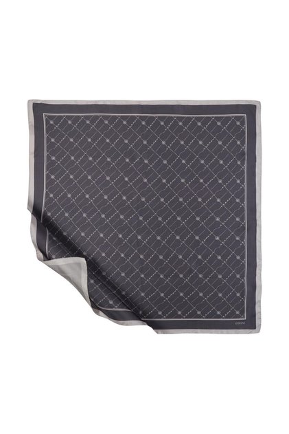 İpekevi Twill Silk Scarf - Monogram - Anthracite