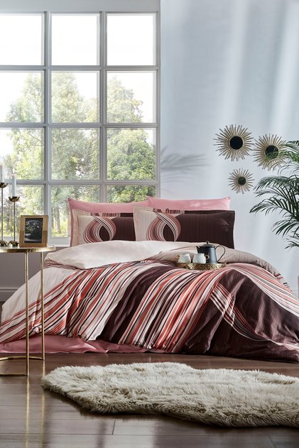 Pink Wave Double Soft Life Satin Bedding Set