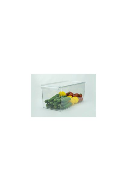 Refrigerator and Cabinet Kitchen Bathroom Organizer Cube with Lid 165*355*160 mm - Transparent