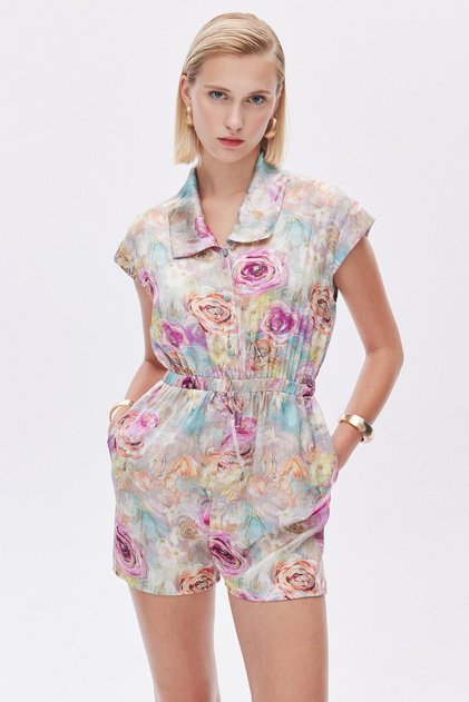 Marguerite Patterned Satin Jumpsuit