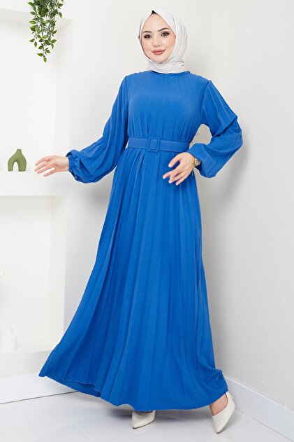 Rochie plisată cu curea Aerobin Indigo HM2339