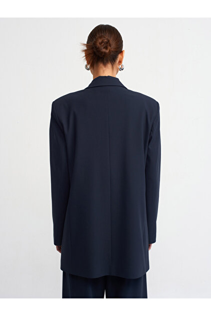 Dilvin 60729 Oversize Blazer Ceket-Lacivert - Fiyatı, Yorumları