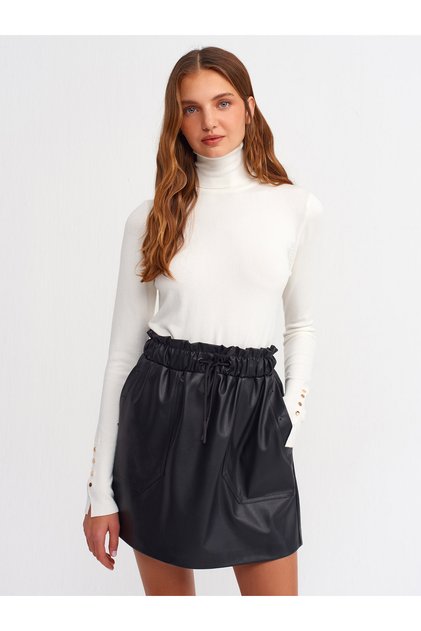 1268 Turtleneck Sleeve Drop Sweater-ecru