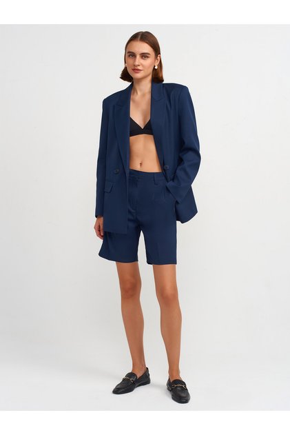 71541 Adjustable Waist Bermuda Shorts-Navy Blue