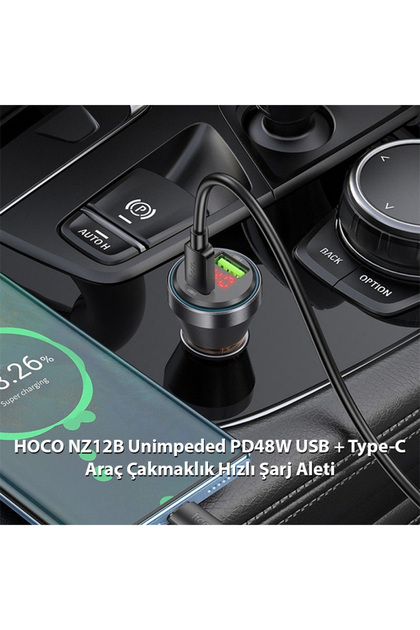 Genel Markalar HOCO NZ12B Unimpeded PD48W USB + Type-C Araç