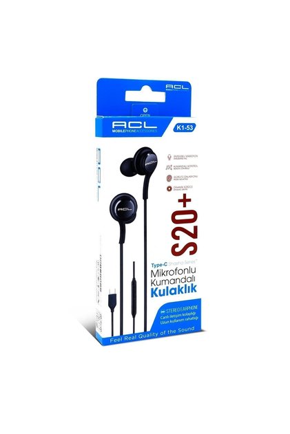 K1-53 USB-C Tip C Mikrofonlu ve Örgü Kablolu Kulak İçi Kulaklık – Yedek Silikonlu ve 1.2M Uzunluk