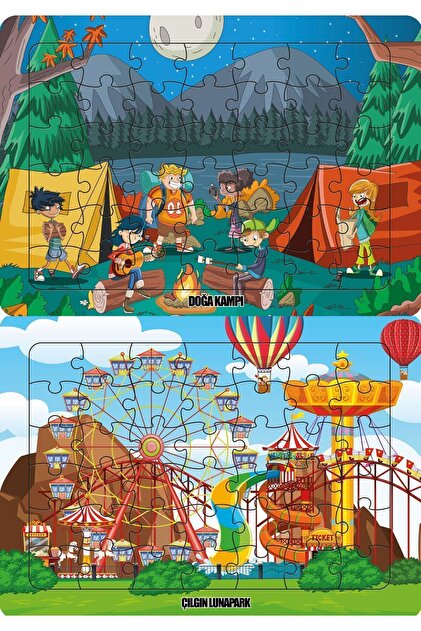 Sonic DOĞAKAMPI 42 PARÇA PUZZLE+ÇILGIN-LUNAPARK 42 PARÇA-SONIC