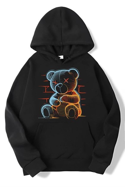 Oversize Neon Teddy Bear Hoodie