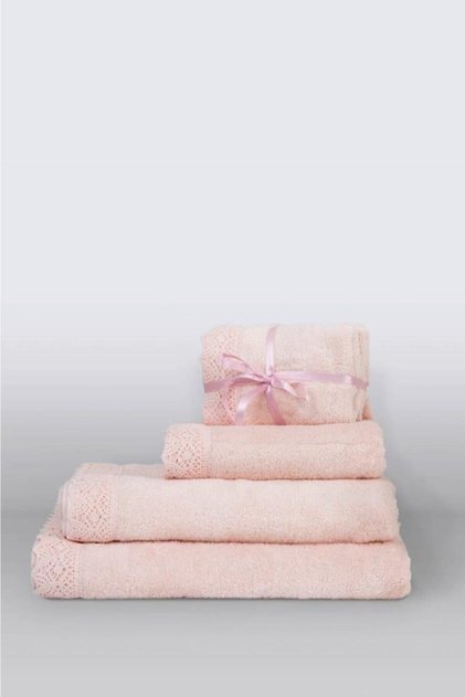 Lacy 100% Cotton Bath Towel Powder 90x150