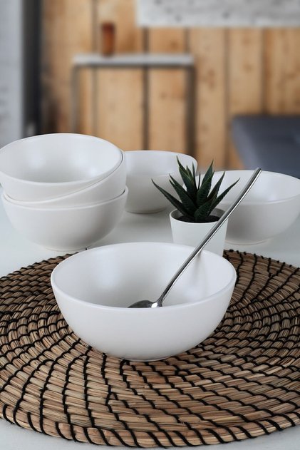 Mat Beyaz Bulut Çorba Kasesi 12 Cm 6 Adet