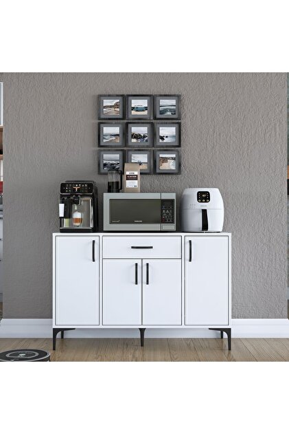 Rani Mobilya Rani Je136 Kahve Köşesi Çok Amaçlı Dolap 4 Kapaklı 1