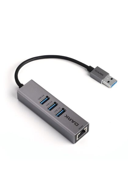 Usb Type-a To Rj45 Gigabit Ethernet Ve 3 Port Usb 3.0 Hub Çoklayıcı Adaptör