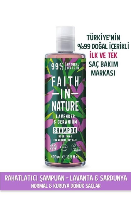 99% Natural Relaxing Shampoo with Lavender & Geranium for Normal & Dry Hair